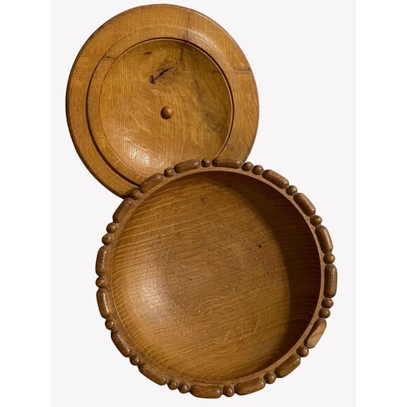 SIGNED Hans Steiner Hand Carved Wooden Trinket Box Bowl & Lid Saulgau Germany - Picture 4 of 13